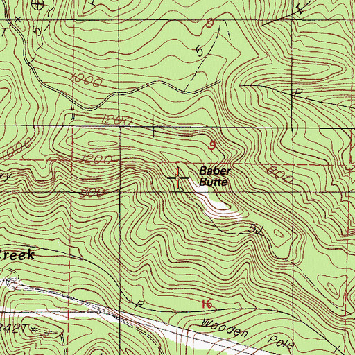 Topographic Map of Baber Butte, OR