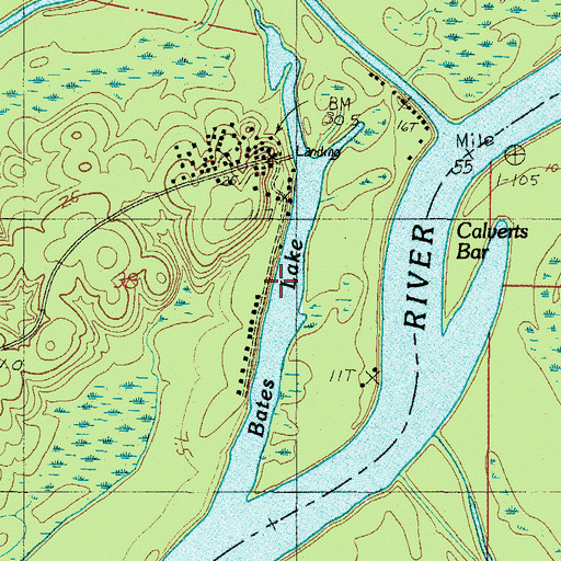 Topographic Map of Bates Lake, AL