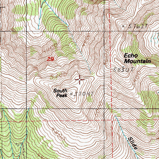 Topographic Map of The Parks, OR