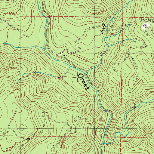 Topographic Map of Joes Creek, OR