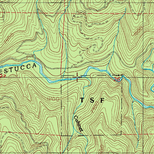 Topographic Map of Cabinet Creek, OR