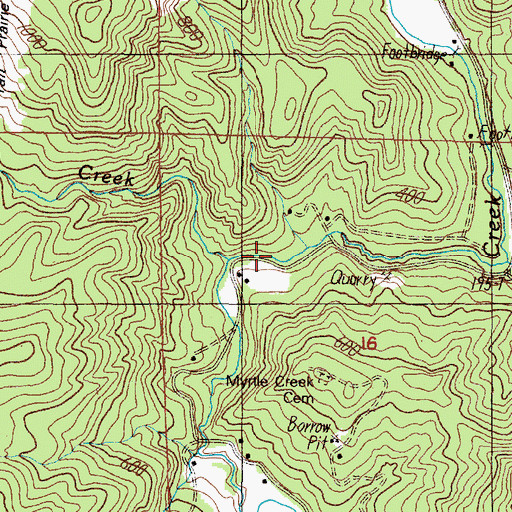 Topographic Map of Coal Creek, OR