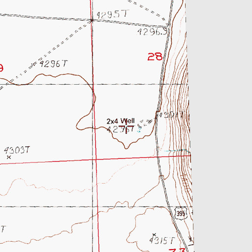 Topographic Map of Two by Four Well, OR