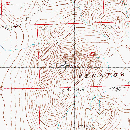 Topographic Map of Venator Butte, OR