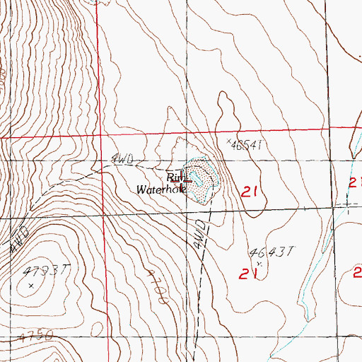 Topographic Map of Rim Waterhole, OR