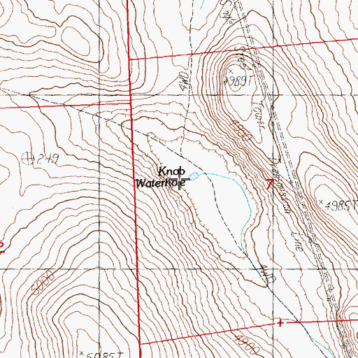 Topographic Map of Knob Waterhole, OR