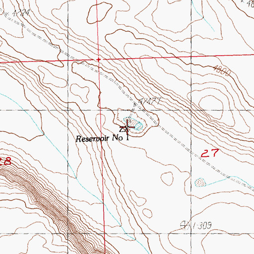 Topographic Map of ZX Reservoir Number 1, OR