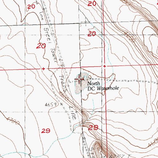 Topographic Map of North DC Waterhole, OR
