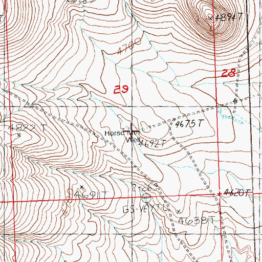 Topographic Map of Horse Mountain Well, OR