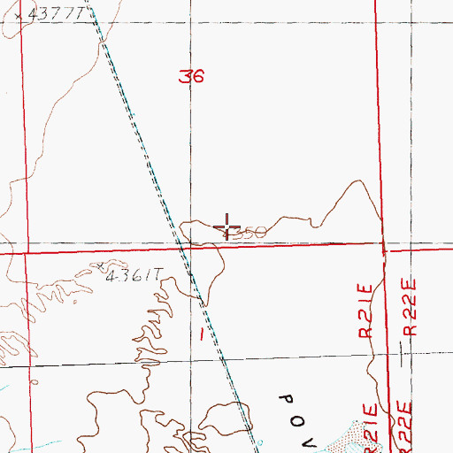 Topographic Map of Poverty Basin, OR