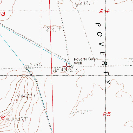 Topographic Map of Poverty Basin Well, OR