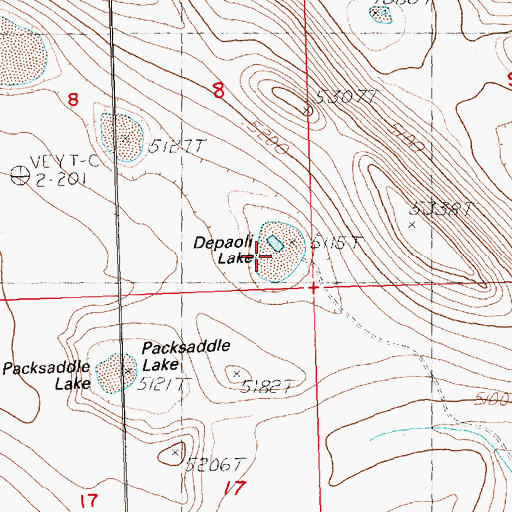 Topographic Map of Depaoli Lake, OR