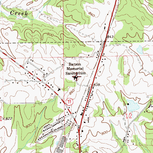 Topographic Map of Batson Memorial Sanitarium, AL