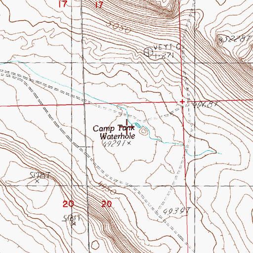 Topographic Map of Camp Tank Waterhole, OR