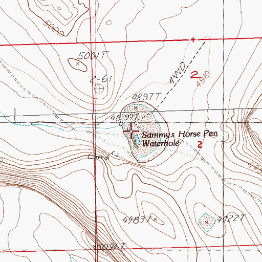 Topographic Map of Sammys Horse Pen Waterhole, OR