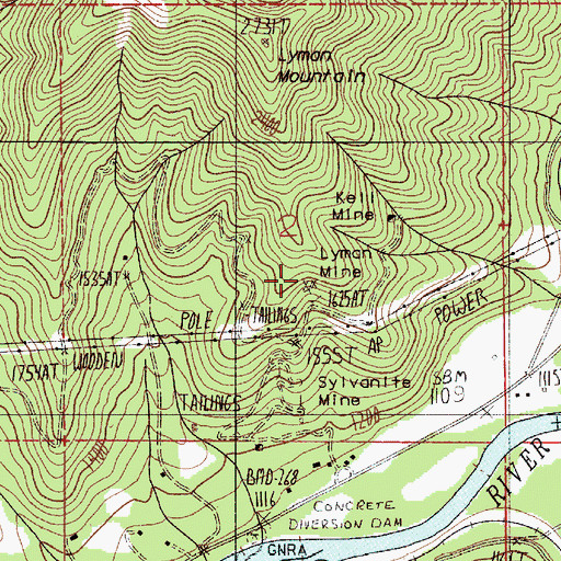 Topographic Map of Lyman Mine, OR