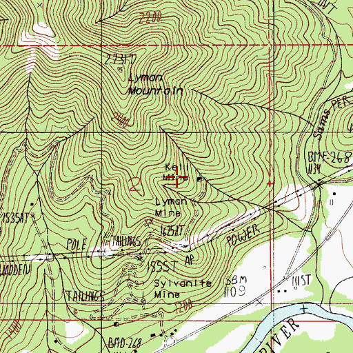 Topographic Map of Kell Mine, OR