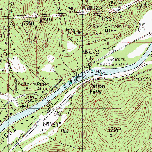 Topographic Map of Dillon Falls, OR