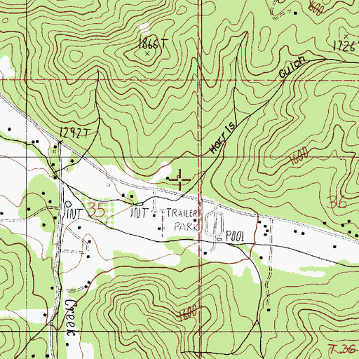 Topographic Map of Harris Gulch, OR