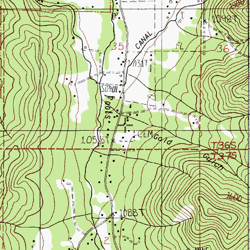 Topographic Map of Gold Gulch, OR