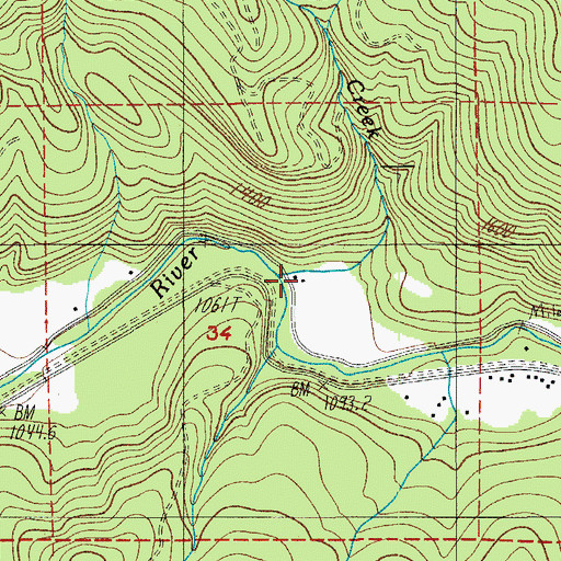 Topographic Map of Gleason Creek, OR