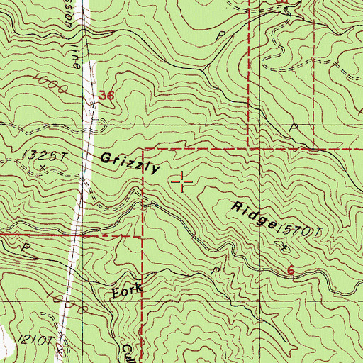 Topographic Map of Grizzly Ridge, OR
