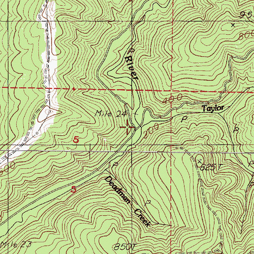Topographic Map of Taylor Creek, OR