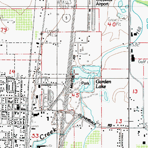 Topographic Map of Garden Lake, OR