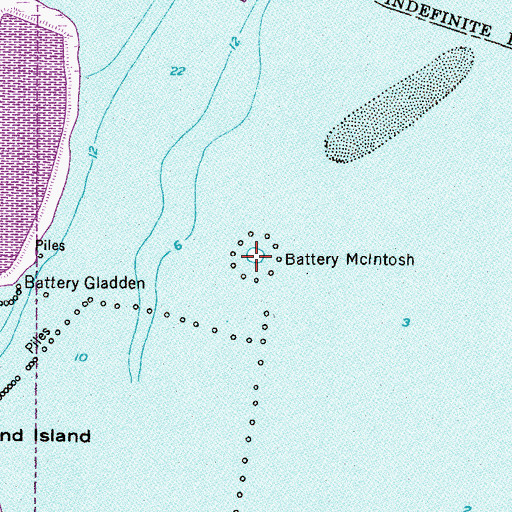 Topographic Map of Battery McIntosh (historical), AL
