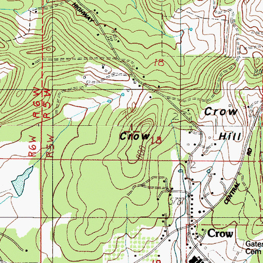 Topographic Map of Crow Hill, OR