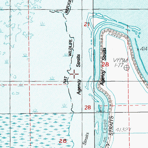 Topographic Map of Agency Straits, OR