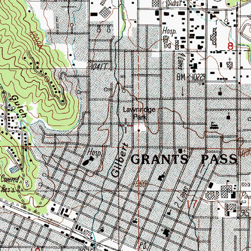 Topographic Map of Lawnridge Park, OR