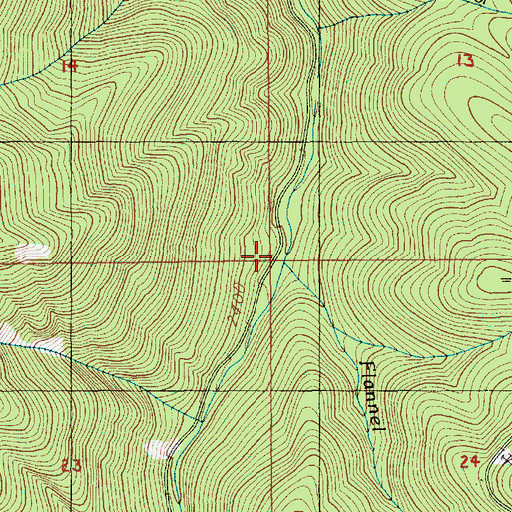 Topographic Map of Flannel Creek, OR