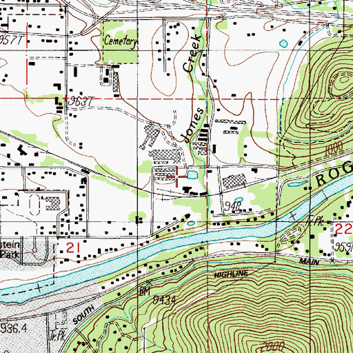 Topographic Map of Spaulding Reservoir, OR