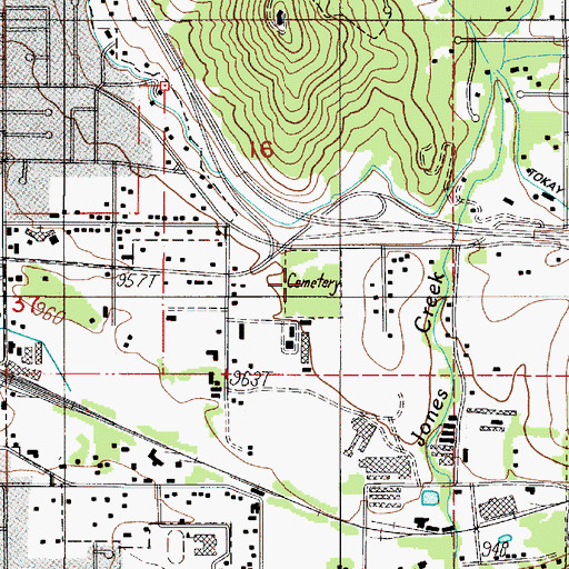 Topographic Map of Tokay Heights Cemetery, OR