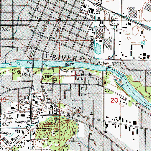 Topographic Map of Riverside Park, OR