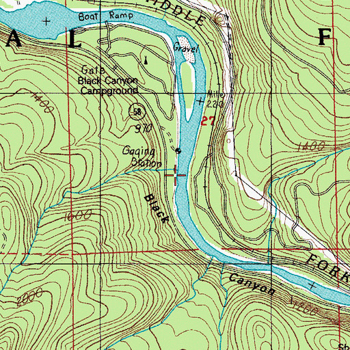 Topographic Map of Black Canyon, OR