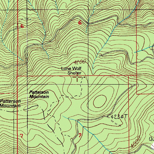 Topographic Map of Lone Wolf Shelter, OR