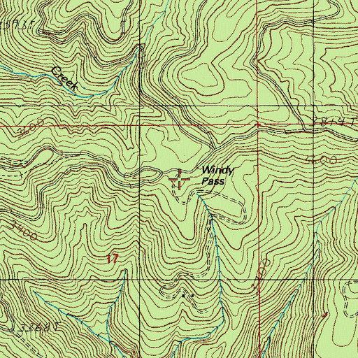 Topographic Map of Windy Pass, OR