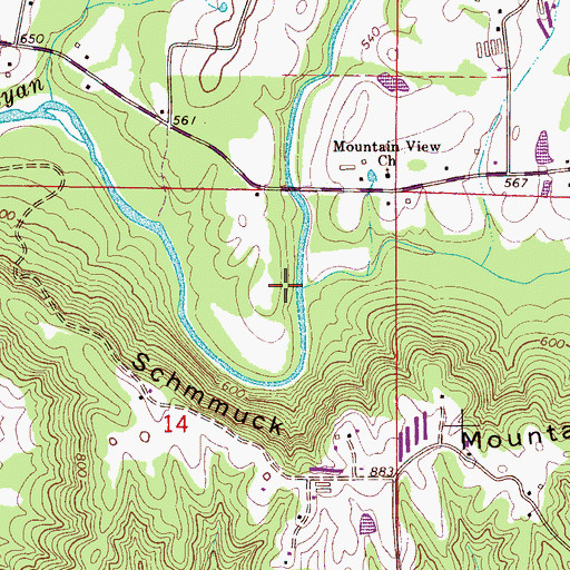 Topographic Map of Bavar Creek, AL
