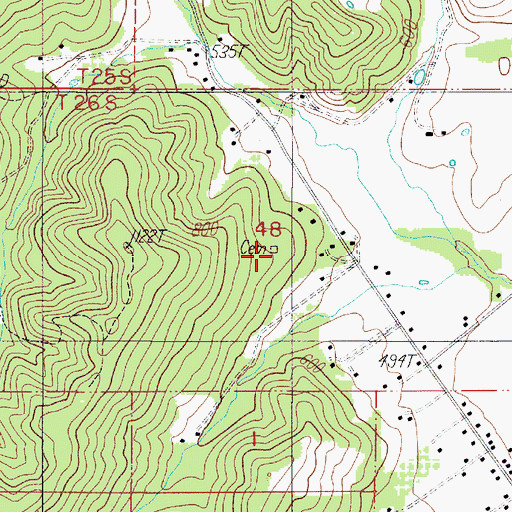 Topographic Map of Otey Cemetery, OR