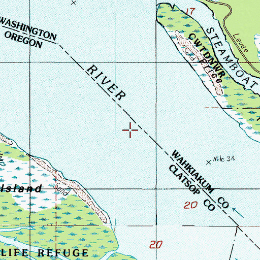 Topographic Map of Skamokawa Channel Range, OR