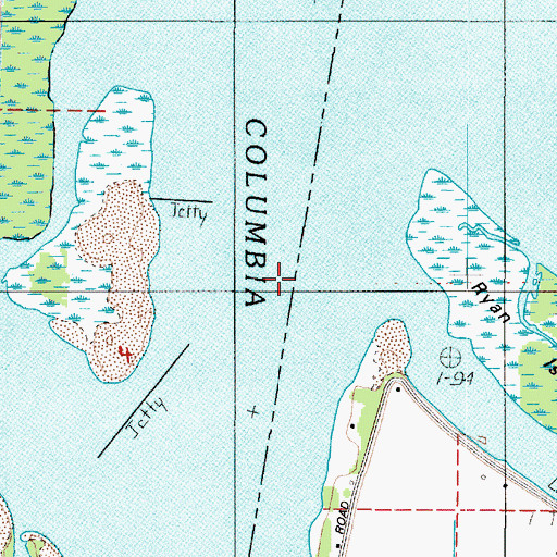 Topographic Map of Puget Island Range and Turn, OR