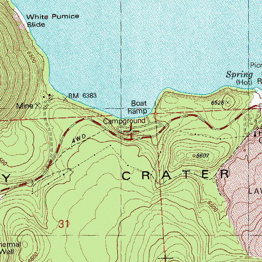 Topographic Map of East Lake Recreation Site, OR