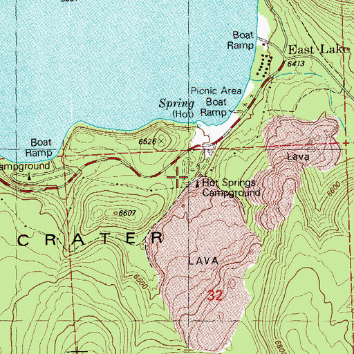 Topographic Map of Hot Springs Recreation Site, OR