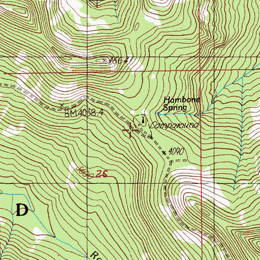 Topographic Map of Hambone Springs Campground, OR