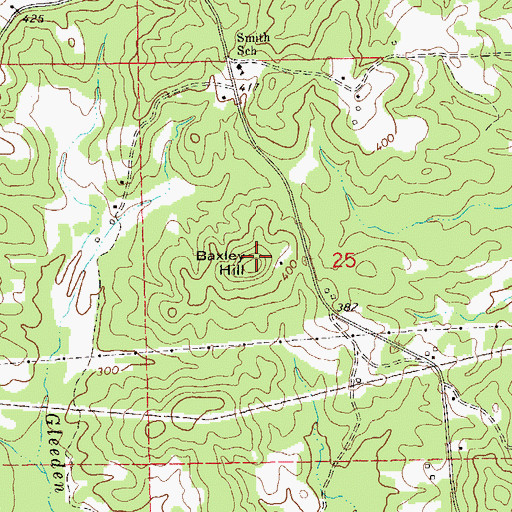 Topographic Map of Baxley Hill, AL