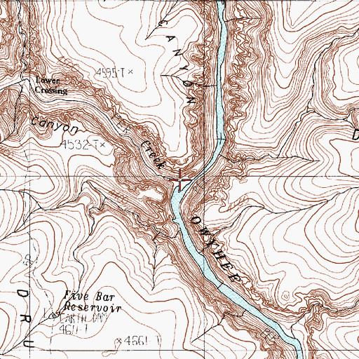 Topographic Map of Big Antelope Creek, OR