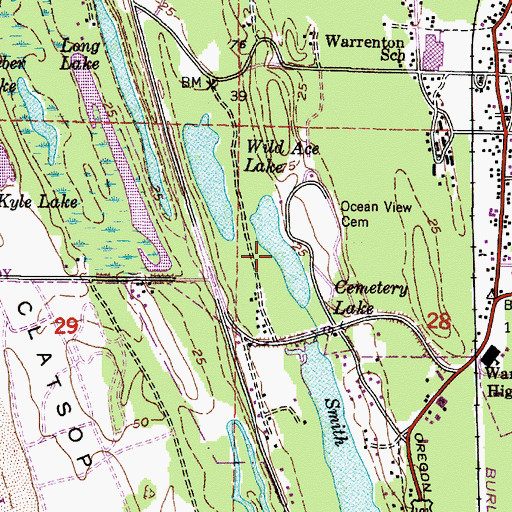 Topographic Map of Cemetery Lake, OR