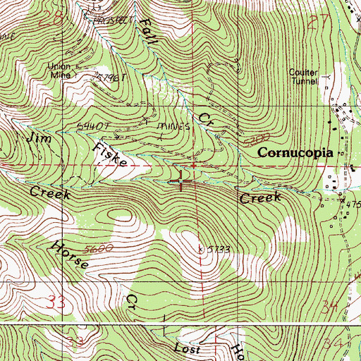 Topographic Map of Jim Fisk Creek, OR